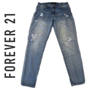 FOREVER 21 distressed straight leg jeans size 27 skinny